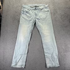 Express Rocco Jeans Mens 36x34 Blue Cotton Denim Straight Faded Workwear Stretch
