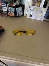 Versace Greca VE2257 Gold Rectangular Sunglasses with Yellow Lenses