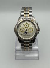 Armitron Chronograph Moon Phase Silver Tone 40mm Quartz Wrist Watch