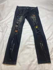  Switch Remarkable 34x34 Slim Taper Fit Distressed Painted Jeans Men's