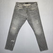 Polo Ralph Lauren Jeans Mens 31x30 Gray Sullivan Slim Distressed Denim Pants
