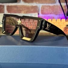 LOUIS VUITTON Sunglasses Pre-Owned Designer Sunglasses Black Authentic w/Case JP