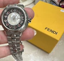 Fendi IShine Women's Stainless Steel Watch Mother of Pearl Gemstone with …