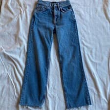 ASOS Design Straight Leg Raw Hem Womens 24-32  jeans Minimalist Modern