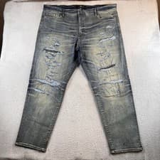 Jordan Craig Aaron Hamilton Denim Mens 46X32 Blue Distressed Rock Moto