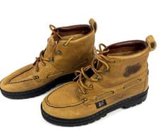 Justin Lace Up Beige Pebbled Leather Chukka Boots Women’s Size 8.5 M