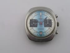 Wittnauer Chrono-Date Chronograph Watch Fancy Dial Not Working Can't Open Back