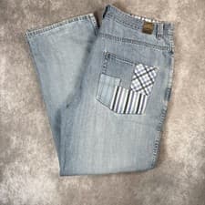 Enyce Jeans Men 40x34 Light Wash Denim Baggy Rap Vintage Patchwork Distressed