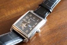 Bulova Sutton Men's Automatic Rectangle Silver/Black Leather Watch 96A269