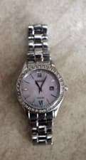 Vintage CITIZEN Eco Drive Diamond Bezel Two Tone Women's Watch E011-S044235