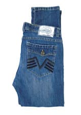 GS-115 Jeans Mid Rise Slim Straight Embroidered Stretch Men's Size 36x31
