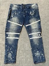 Southpole Skinny Jeans Mens 42x32 Stretch Denim Paint Splatter Y2K Streetwear