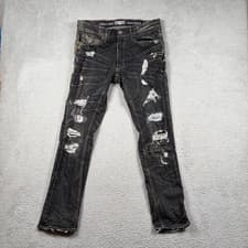Jordan Craig Aaron Legacy Edition Distressed Black Slim Fit Jeans Mens 32x32