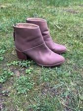 Nisolo Tan Leather Block Heel Ankle Boots