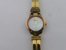Vintage Seiko Ladies Watch MOP Dial Fancy Case & Band Working 1N00-0GM0