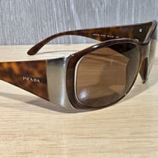 Prada Women Sunglasses SPR07G Oversize Brown Tortoise Italy Designer Frames Only